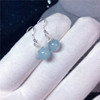 Crystal earings, organic sapphire retro earrings, Korean style, silver 925 sample, wholesale