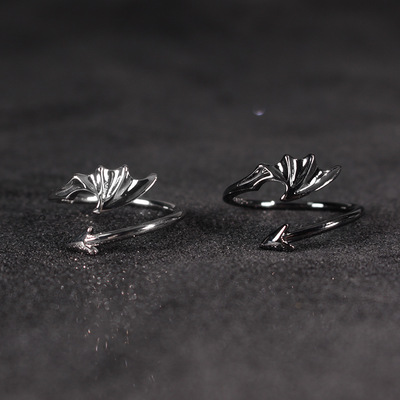 new pattern Europe and America Ring men and women Flowers of Evil Devil Retro lovers Opening Ring Jewelry