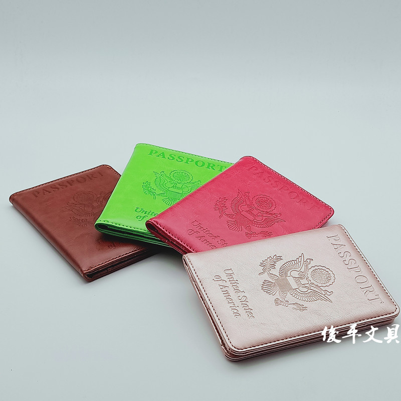 RFID passport cover PU travel passport card holder multifunctional and practical foldable document holder passport