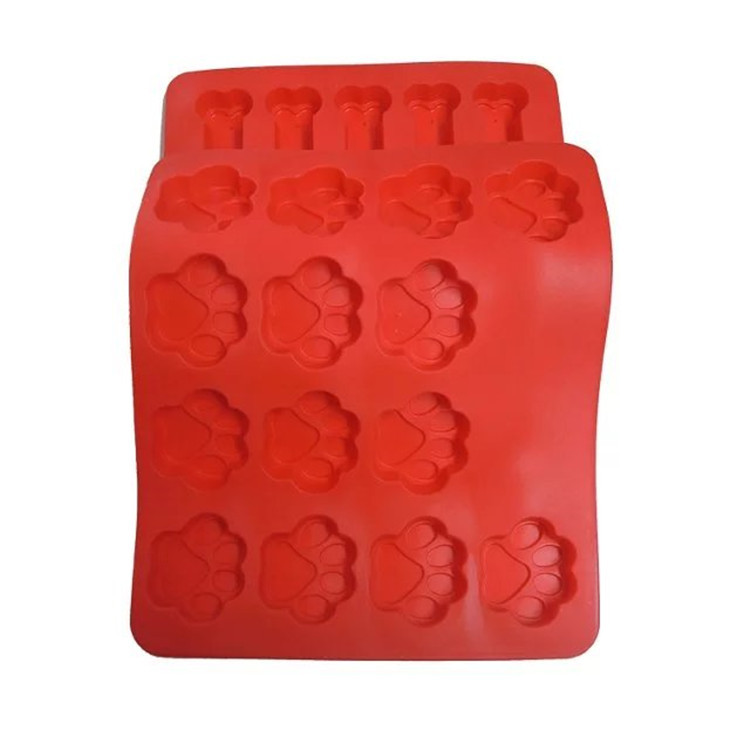烘培工具骨头饼干模食品级蛋糕模硅胶骨头蛋糕模狗脚印蛋糕模具