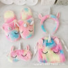 Headband, cartoon slippers, bag, gradient