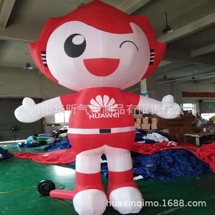 手机广告充气卡通公仔人偶  企业品牌LOGO广告宣传可穿充气人