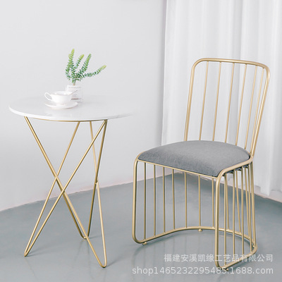 Mesa de ocio de mármol nórdico hogar sala de estar balcón mesa de ocio y silla combinación simple hierro ocio pequeña mesa redonda