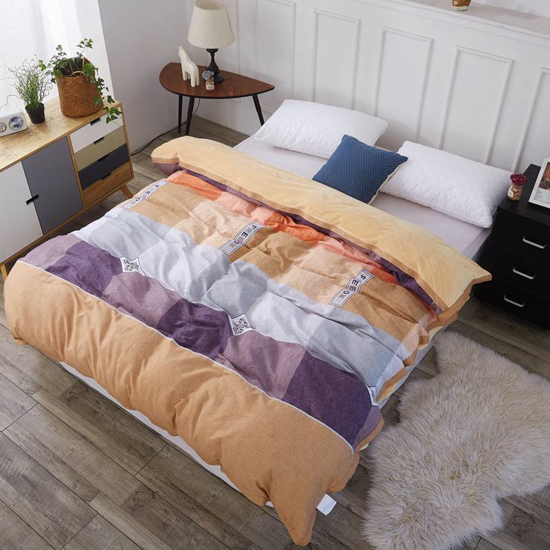 包邮爆款AB版水晶绒双拼纯棉单件被套华夫格全棉被罩双面套件|ru