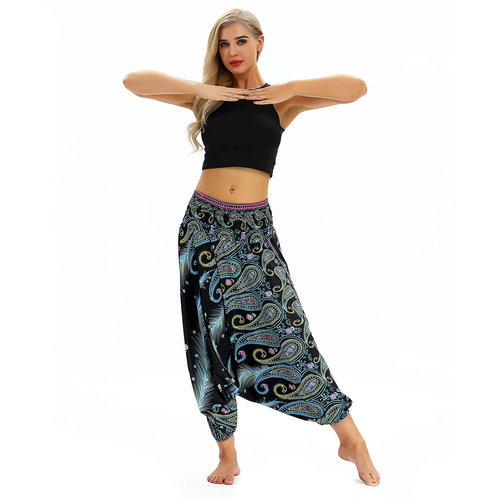Yoga pants for women Poposimian professional digital printing Yoga Pants High Waist Wide Leg lantern pants for women
