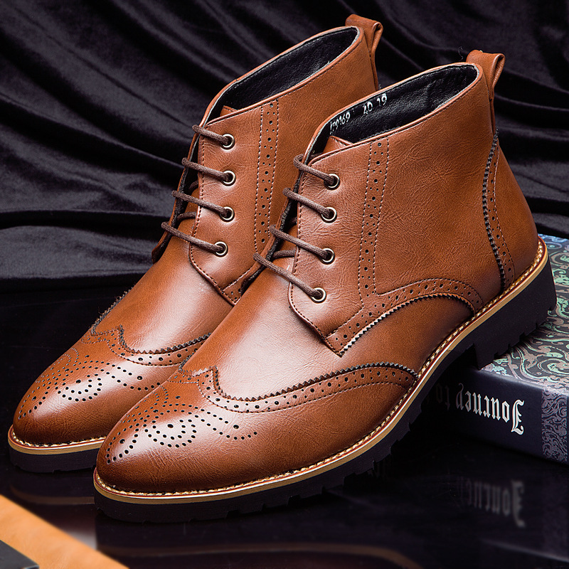 high cut formal leather shoes