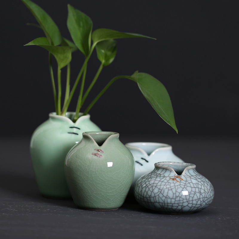 Longquan celadon originality Decoration personality fashion Simplicity Floral organ Home Furnishing ornament Hydroponics The flowers Tang costume Floral organ