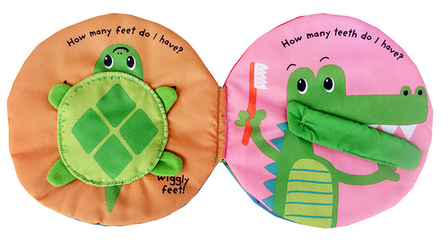 JJOVCE Newborn Tear-proof Cloth Book Three-dimensional Cartoon Animal Baby Book Cute Baby Early Education Cognitive Play