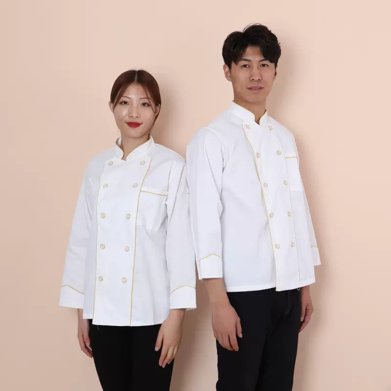 自产自销男女秋冬厨师服长袖餐厅后厨房服装糕点烘焙厨师工作服
