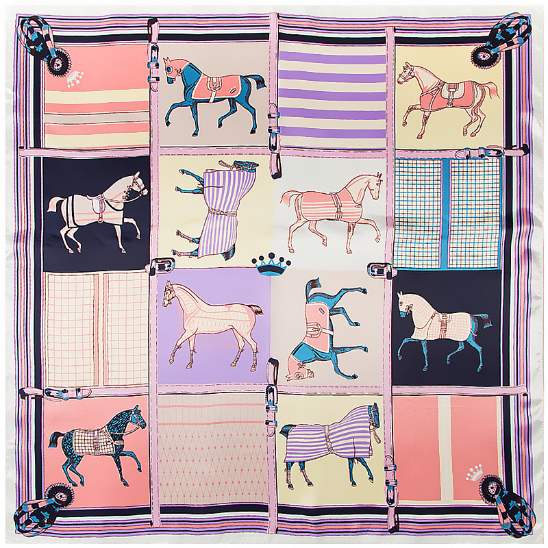 Mai Tong silk scarf 90cm * 90cm new Plaid carriage ladies imitation silk scarf large square scarf Mai Tong silk scarf 90cm * 90cm new Plaid carriage ladies imitation silk scarf large square scarf
