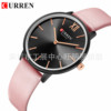 Curren/Karine 9040 round waterproof ultra -thin belt watch Women's business simple Roman watch watch