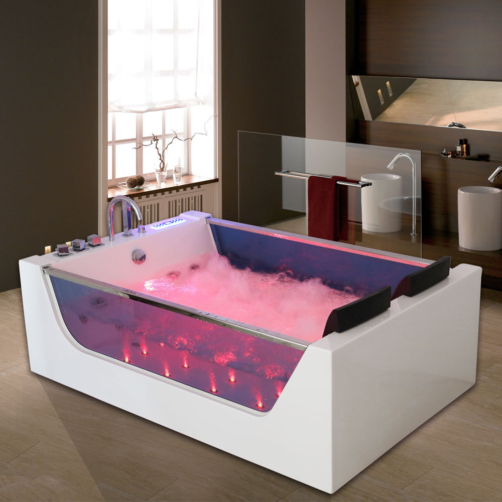 Details About Luxury Whirlpool Bath 20 Jacuzzi Massage Jets Shower Spa 2 Person Bathtub 6181m