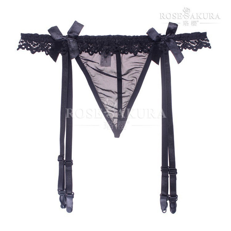 Perspective temptation lace garter sexy underwear with long sling socks suit sexy women's uniform temptation