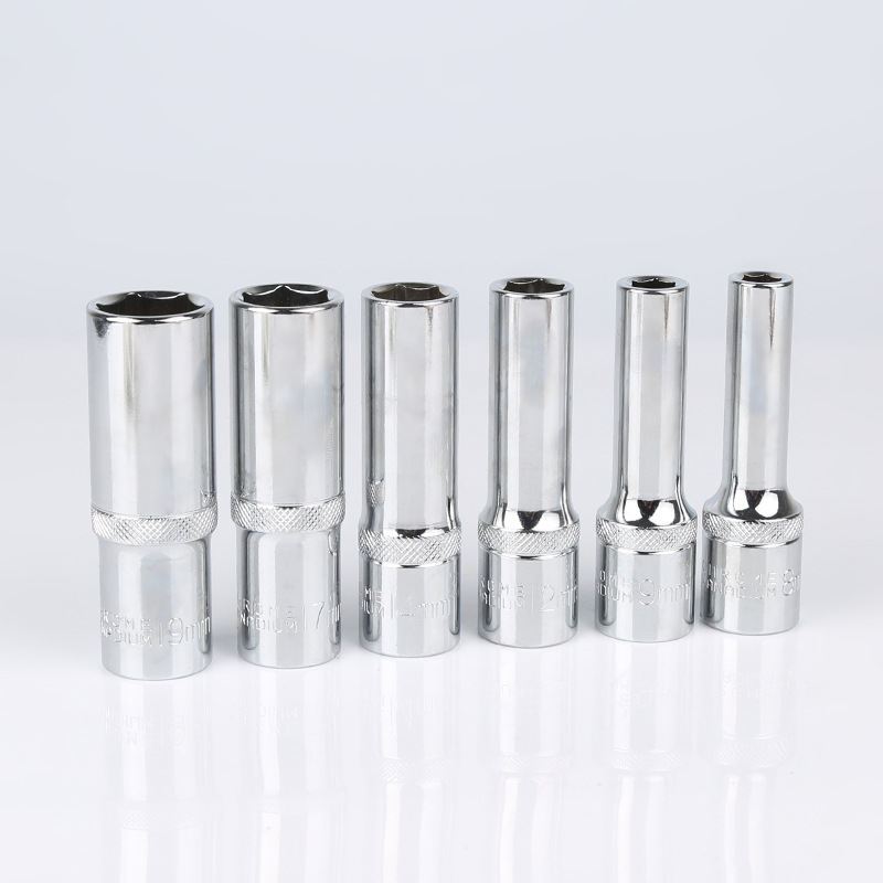 1/2扳手长套筒 铬钒钢内空心套筒工具 镜面滚滚花长套筒