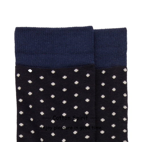 Cotton Spirit Unisex style small polka dot cotton mid-calf socks for men and women, classic polka dot all-season socks