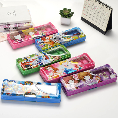 日韩创意文具盒 卡通双面可开桌面收纳文具 儿童学生奖品文具