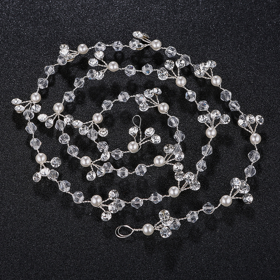 Korean Simple Rhinestone Single Row Bridal Hair Hand-made Headdress Wholesale display picture 5