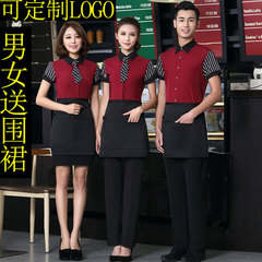 Factory Wholesale 2019 Summer Hotel Western Restaurant Professional Short-Sleeve Shirts for Men and Women Waiter Work Uniform Sets