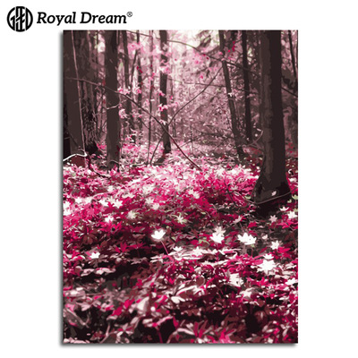 數字油畫diy手繪油畫裝飾畫畫芯風景油畫夢幻森林數字畫廠家直銷