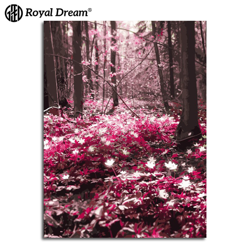 數字油畫diy手繪油畫裝飾畫畫芯風景油畫夢幻森林數字畫廠家直銷