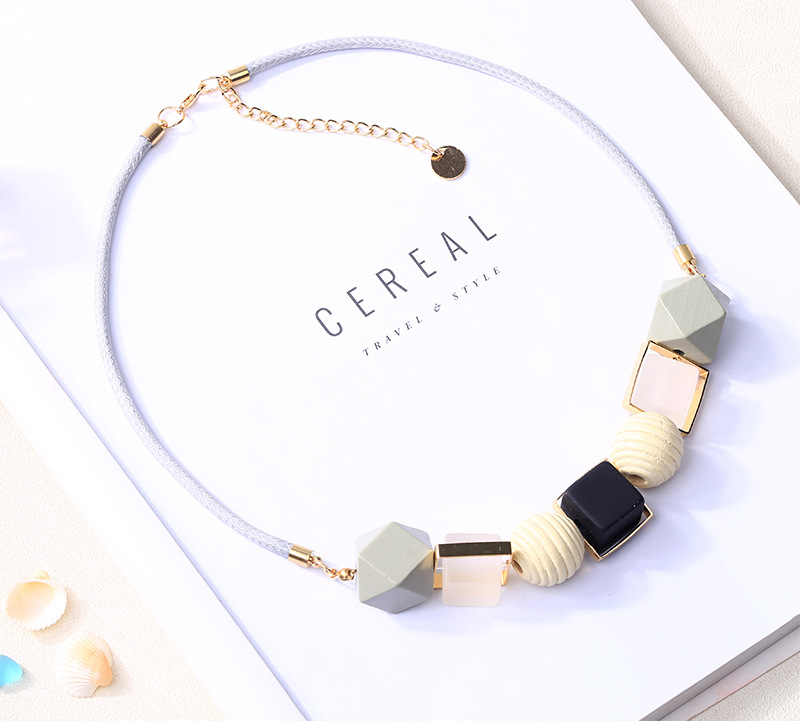 1 Piece Fashion Round Square Plastic Wood Resin Womenu0027S Necklace