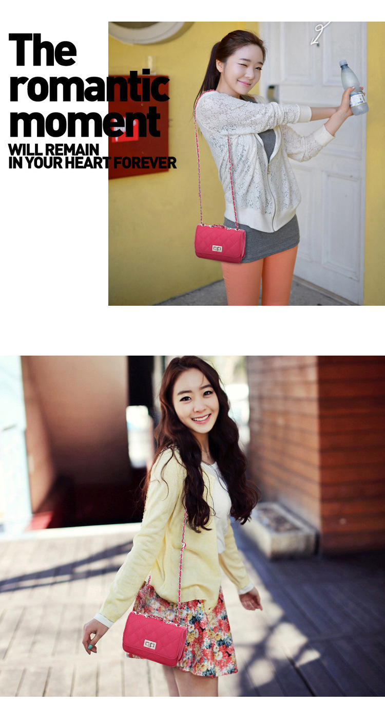 New Fashion Rhombic Chain Turn Lock Bag Chain Crossbody Bag Shoulder Bag display picture 10