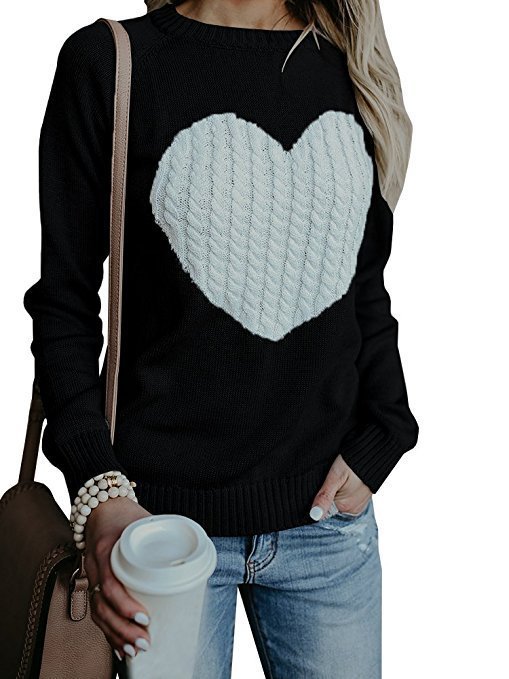 441g Weight Long Sleeve Sleeve Length Pullovers Placket Type Regular Sleeve Sleeve Type Polyacrylonitrile Fiber, knit Fabric Type Regular Top Length Sweater Tops Type Daily, Street Occasion Round Neck Neckline Slim Fit Type Heart Shape Pattern Spring, Autumn Season Women's Gender Elegant Style Wholesale Women's Elegant Heart Shape Long Sleeve Sweaters & Cardigans 14