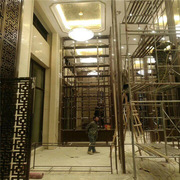 厂家定制酒店不锈钢屏风 拉丝钛金不锈钢中式餐厅镂空玄关隔断