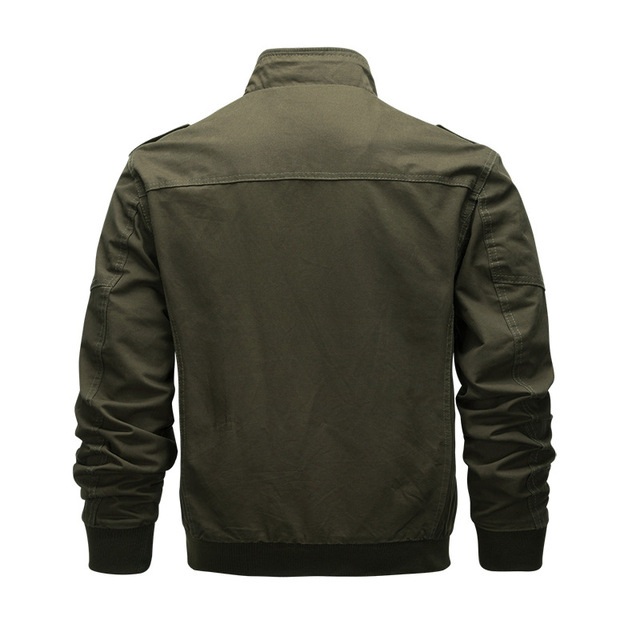 Men’s Lapel cotton wash coat Multi Pocket flying jacket in spring and Autumn