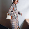 2018 [Chengyuhong]new pattern Autumn and winter Mid length version wool houndstooth Two-sided overcoat coat Easy 8709