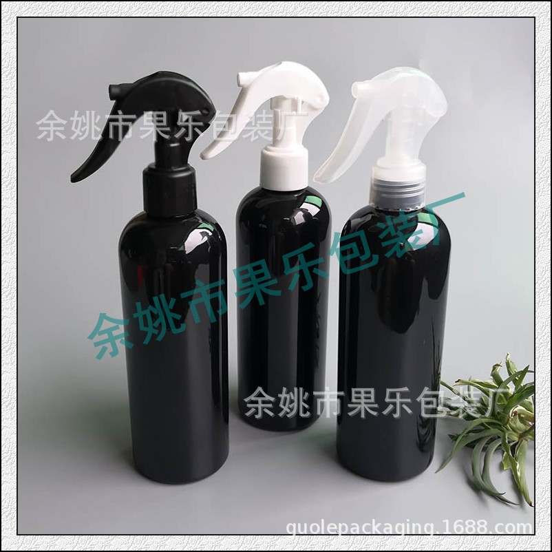 黑色喷剂瓶300ml小老鼠喷瓶细雾分装瓶美发喷雾瓶300ml手扣浇花瓶