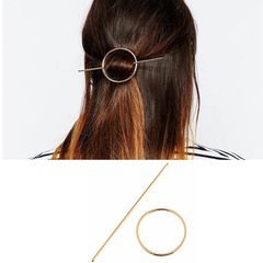 2022 Tough European and American Fashion Women's Alloy One-Sided Round Hairpin Simple and Fashionable Factory Wholesale