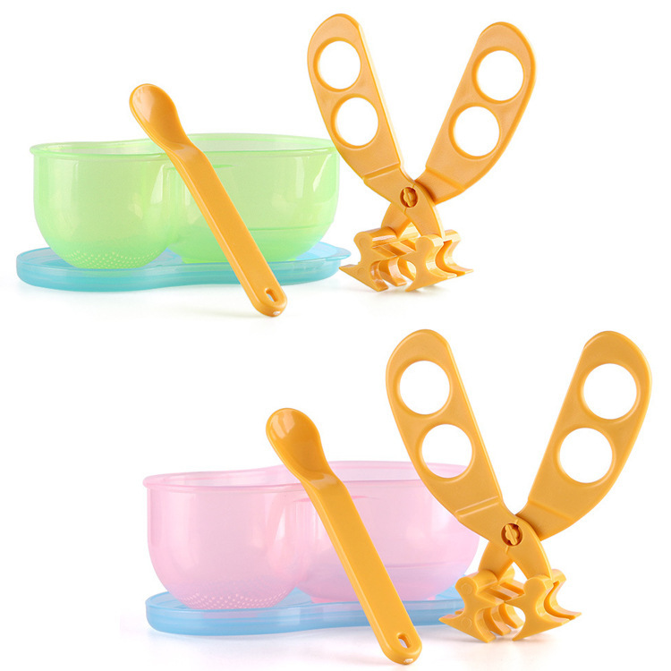 2021 baby Food Infants fruit Feeding Food Grinder scissors PP Box