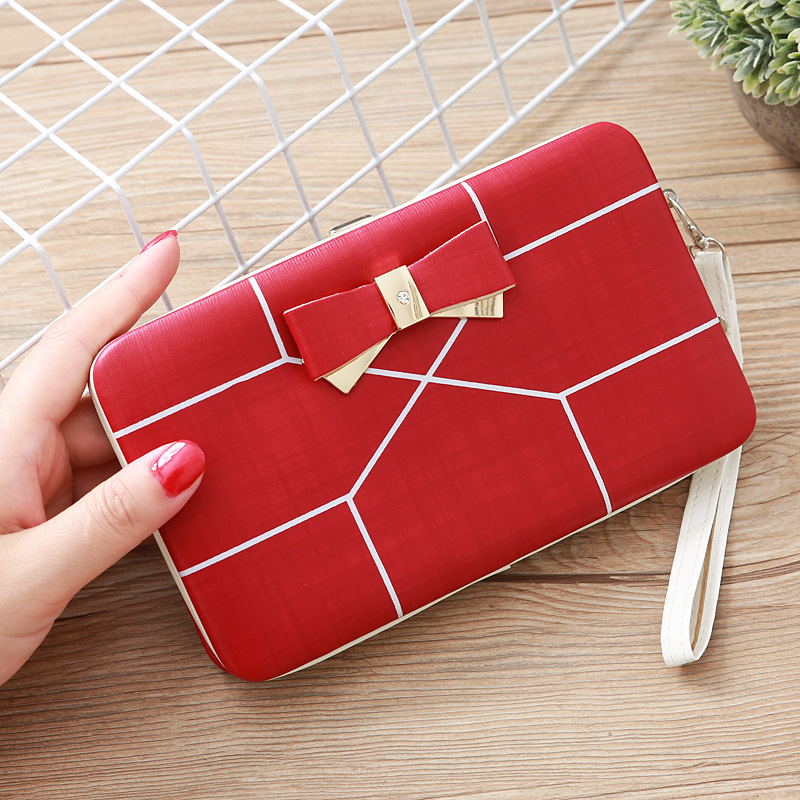 Korean Stripe Printing Bow Wallet display picture 5