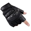 Tactics men's non-slip wear-resistant gloves for gym for training, fingerless, genuine leather, black eagle