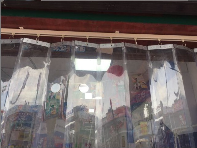 Mobile Foldableing Soft Door Curtain Sliding and Shrinkable Transparent Plastic Sliding Door Curtain Sliding Slide Rail Waterproof Partition Curtain