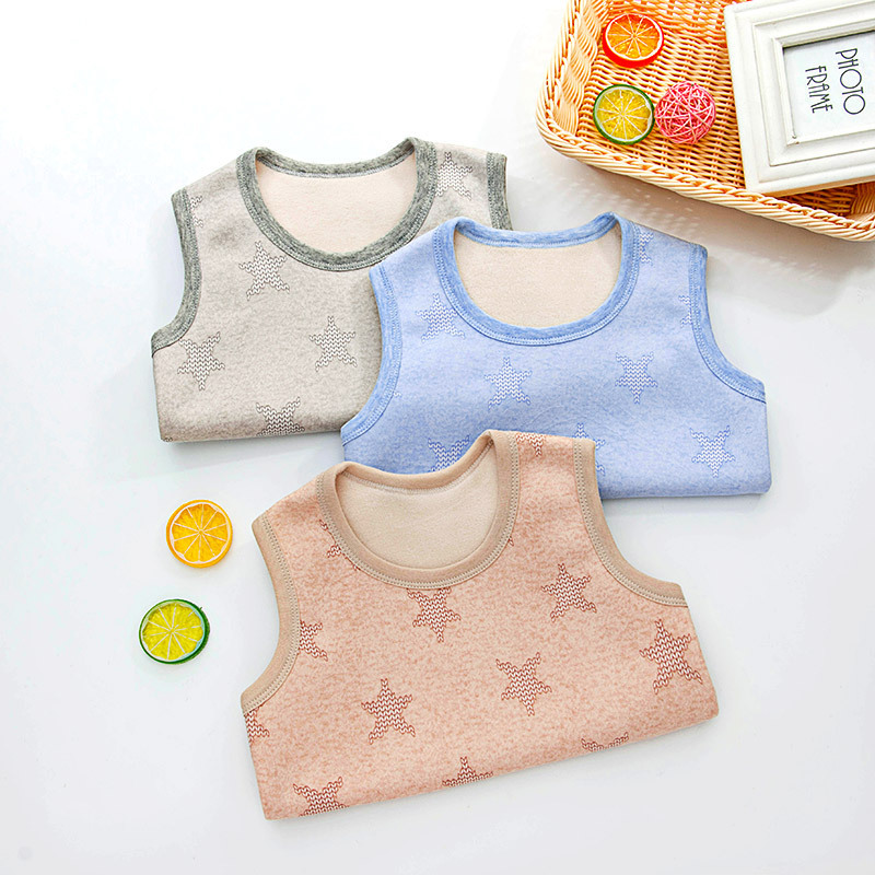 2019秋冬新款儿童马甲加绒加厚背心柔软上衣男女童装贴身保暖背心|ms