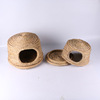 Manufacturer supply grass edit dog nest cat nest Meow Xiaomo nest warm and comfortable medium -sized dog grass straw bamboo basket nest