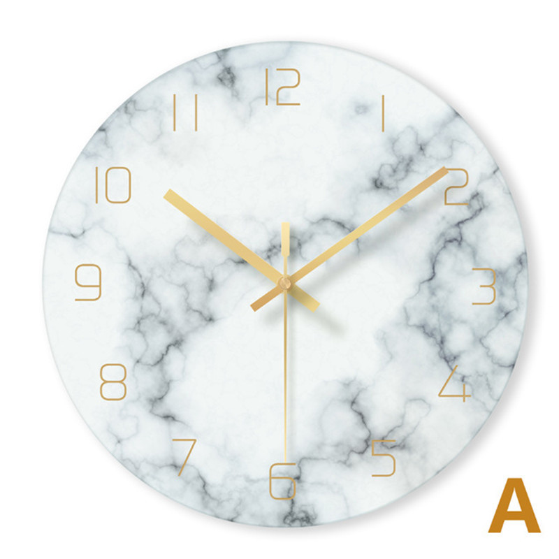 Northern Europe Glass Marble texture Wall clock Modern minimalist Mute Art Clock originality a living room fashion clocks and watches