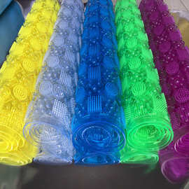 批发浴室透明防滑垫 卫生间澡堂透气地垫 pvc淋浴带吸盘按摩脚垫