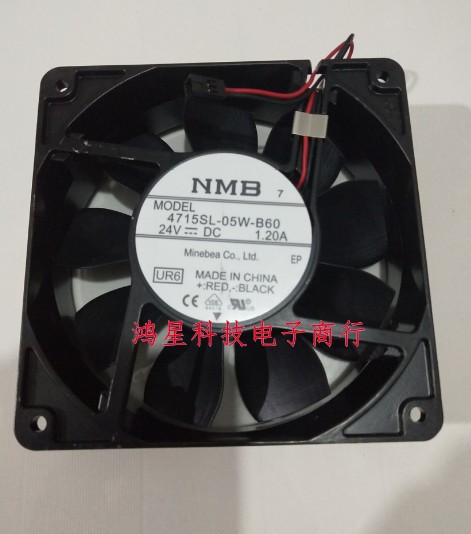 4715SL-05W-B60 NMB(金属框 塑胶叶）12038 24V 1.20A 铝框风扇