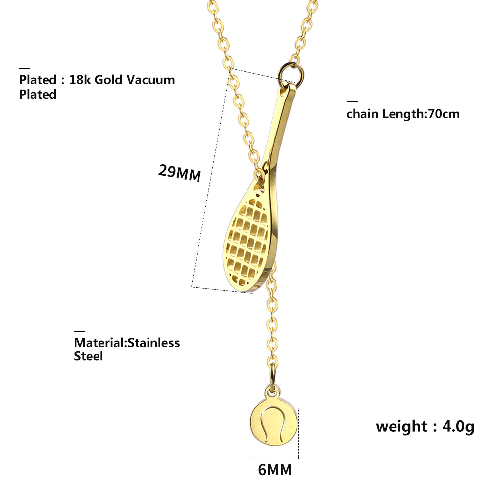 10g Weight Casual Simple Style Sports Tennis Racket Titanium Steel Plating Sweater Chain