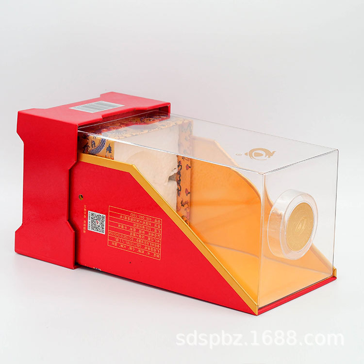 制作高档纸塑酒盒 单只装透明盒酒 白酒红酒礼品盒通用外包装
