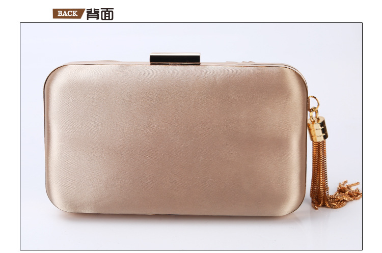 Cross-border Tassel Dinner Bag Folds Evening Wedding Banquet Bag Clutch Handbag display picture 4