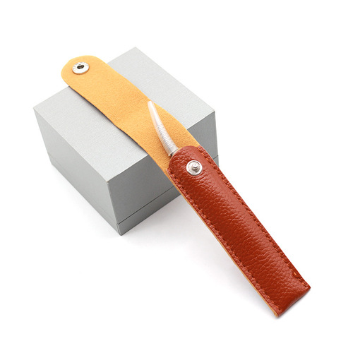 Stainless steel tweezers, special blooming high-closure gold feather clip for eyelashes, anti-static tweezers, single leather case