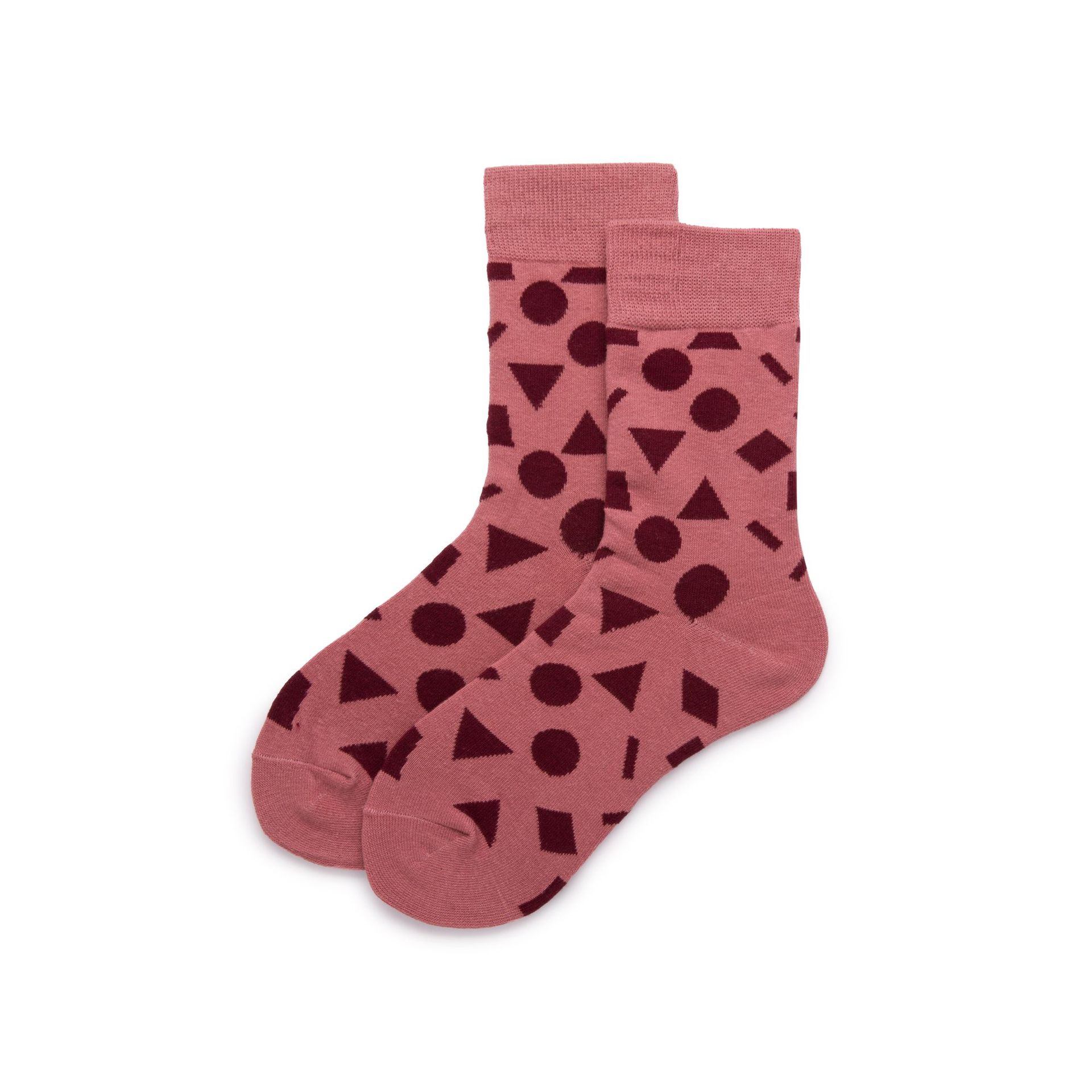 Cotton Spirit Spring And Autumn Cotton Geometric Pink Couple Middle Tube Socks Men And Women White Socks