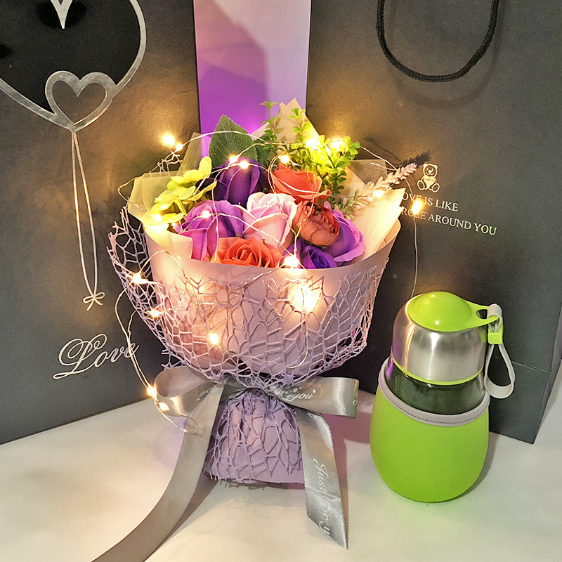 杯子十9朵花束紫4