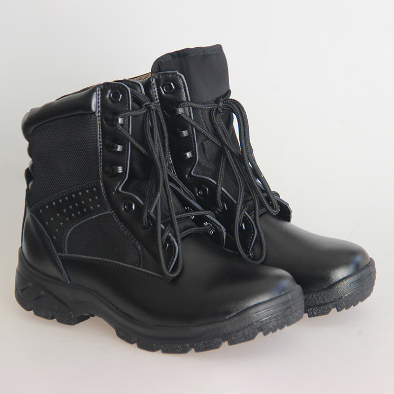 新式四季运动服饰靴  舒适黑色07武款作战靴 登高橡胶作战靴|ms