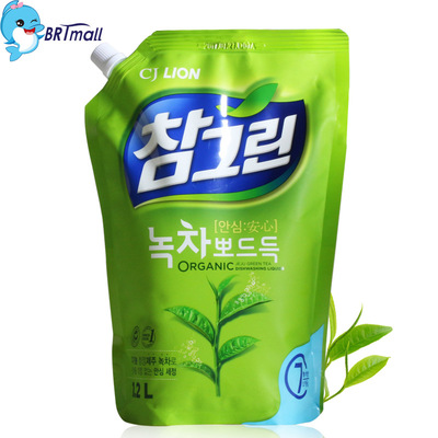 韓國原裝正品 洗潔精 常綠秀手 綠茶洗滌劑1.2kg 袋裝 餐具 水果