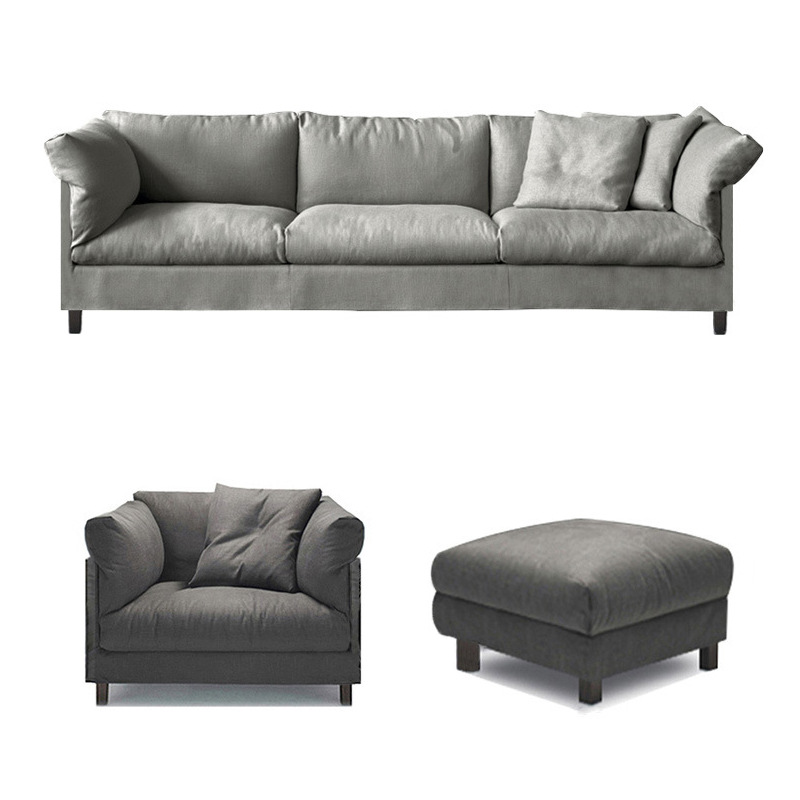 Sofá minimalista de tela, sofá de tela de látex y esponja, estilo minimalista moderno nórdico, sofá ligero de lujo, cómodo